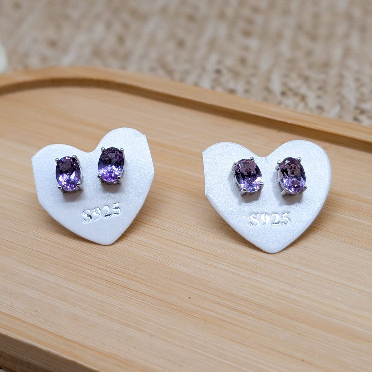 Amethyst Ohrstecker facettiert, 925er silber