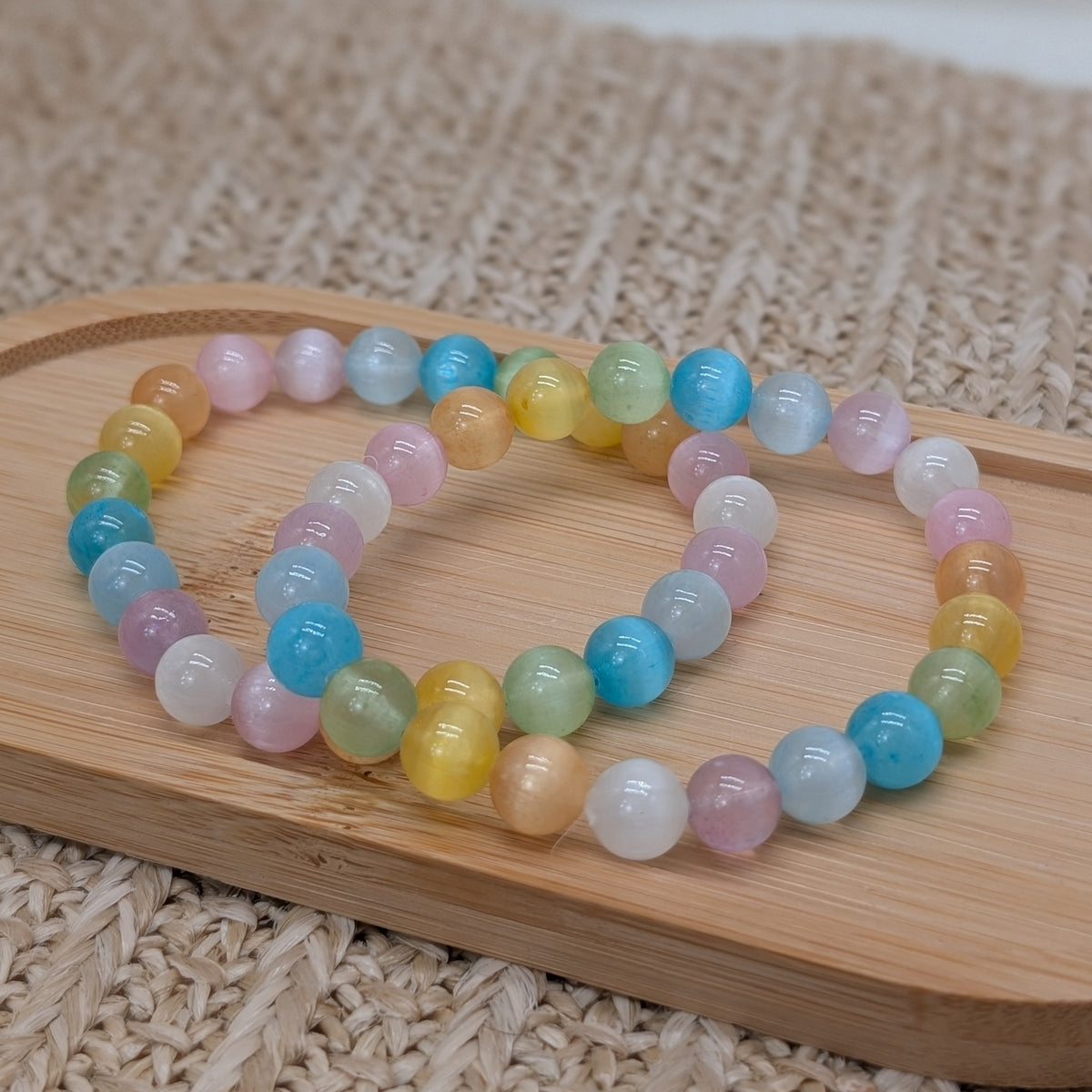 Selenit Armband bunt 8mm