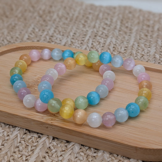 Selenit Armband bunt 8mm