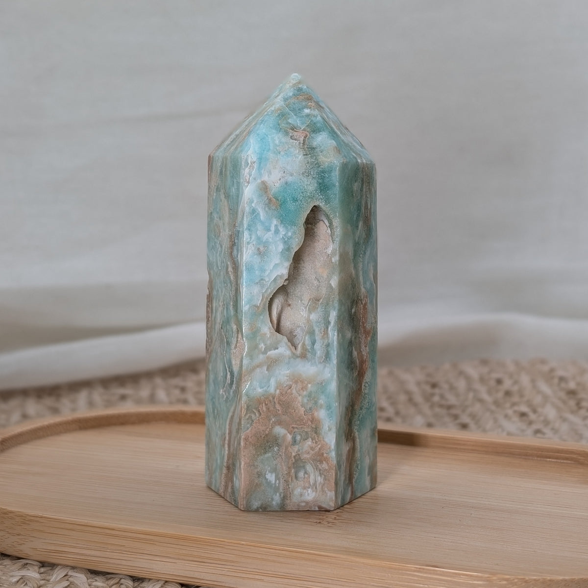 Blauer Aragonit Turm [L]