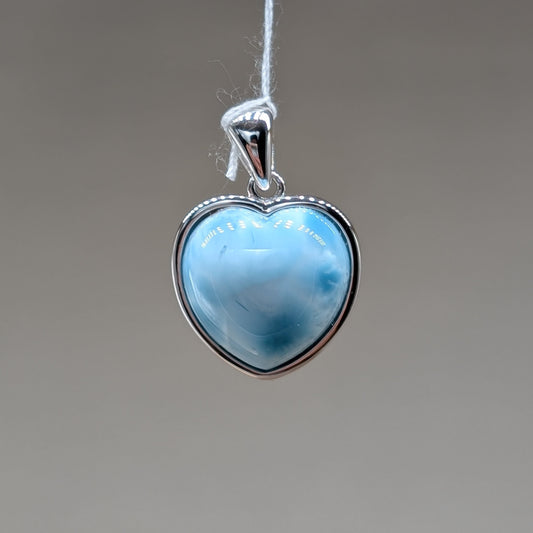 Larimar Kettenanhänger Herz, 925er Silber [K]