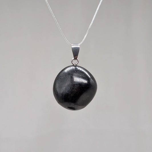 Schungit Kettenanhänger, 925er Silber [B]