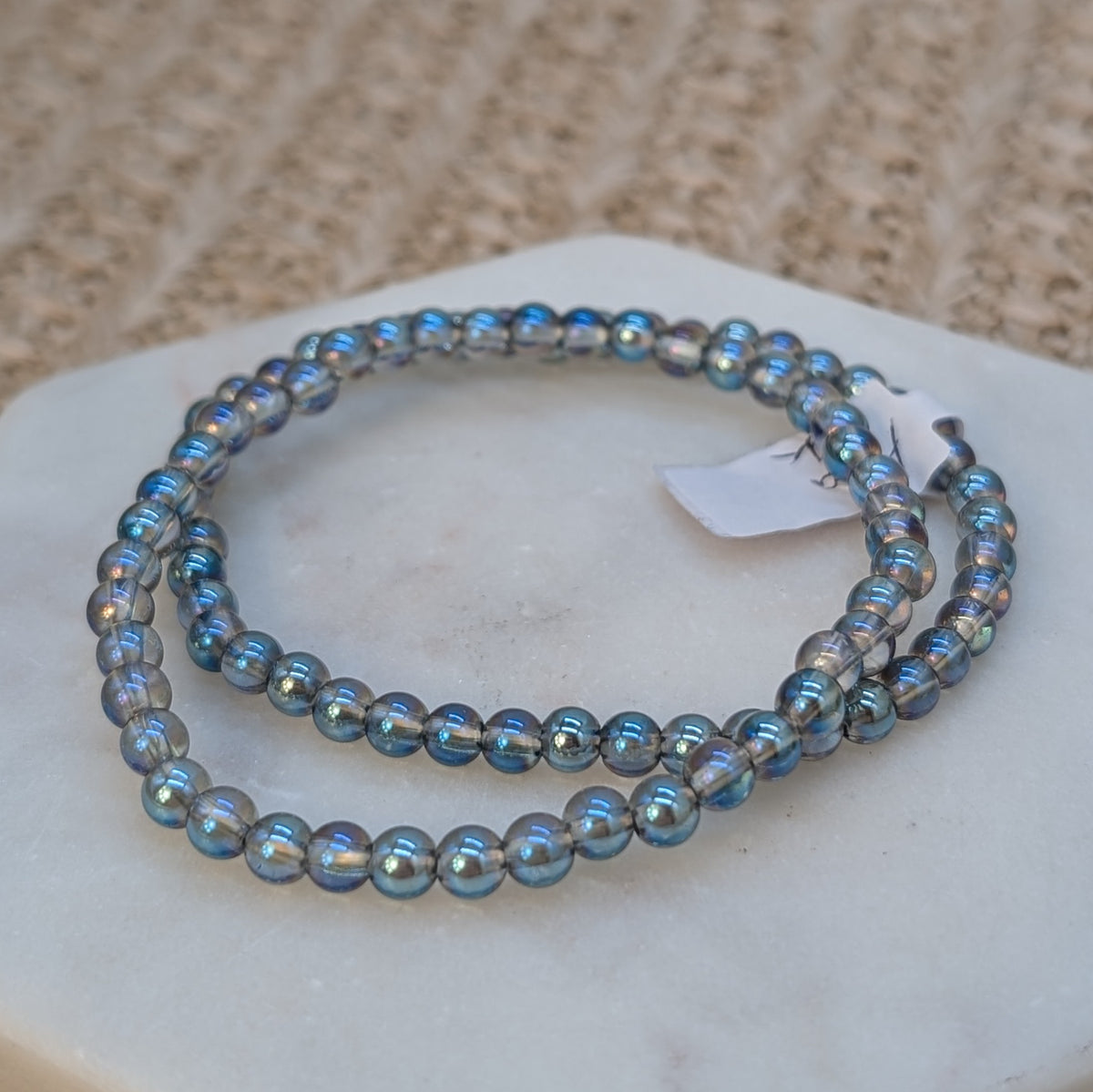 Aqua Aura Bergkristall Armband 4 mm