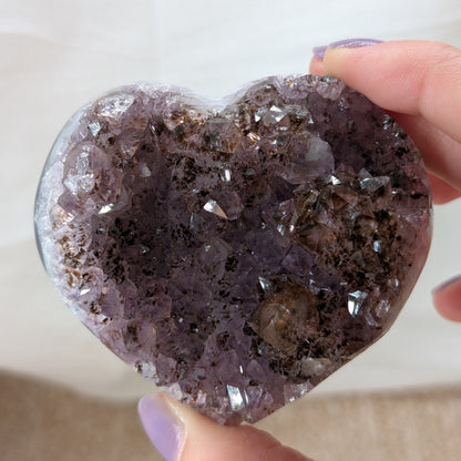 Druzy Amethyst Herz mit Goethit