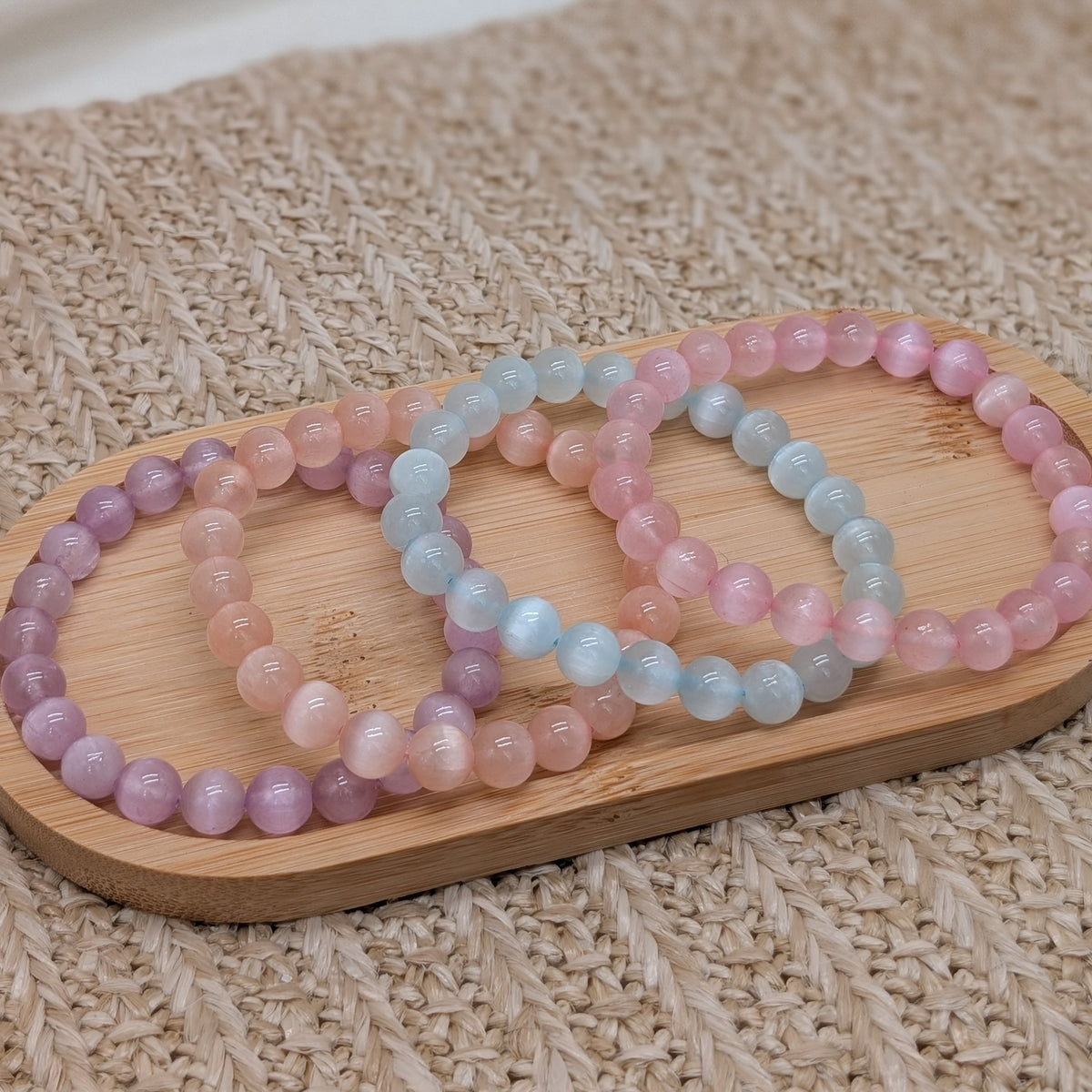 Selenit Armband 8mm 4 Farben