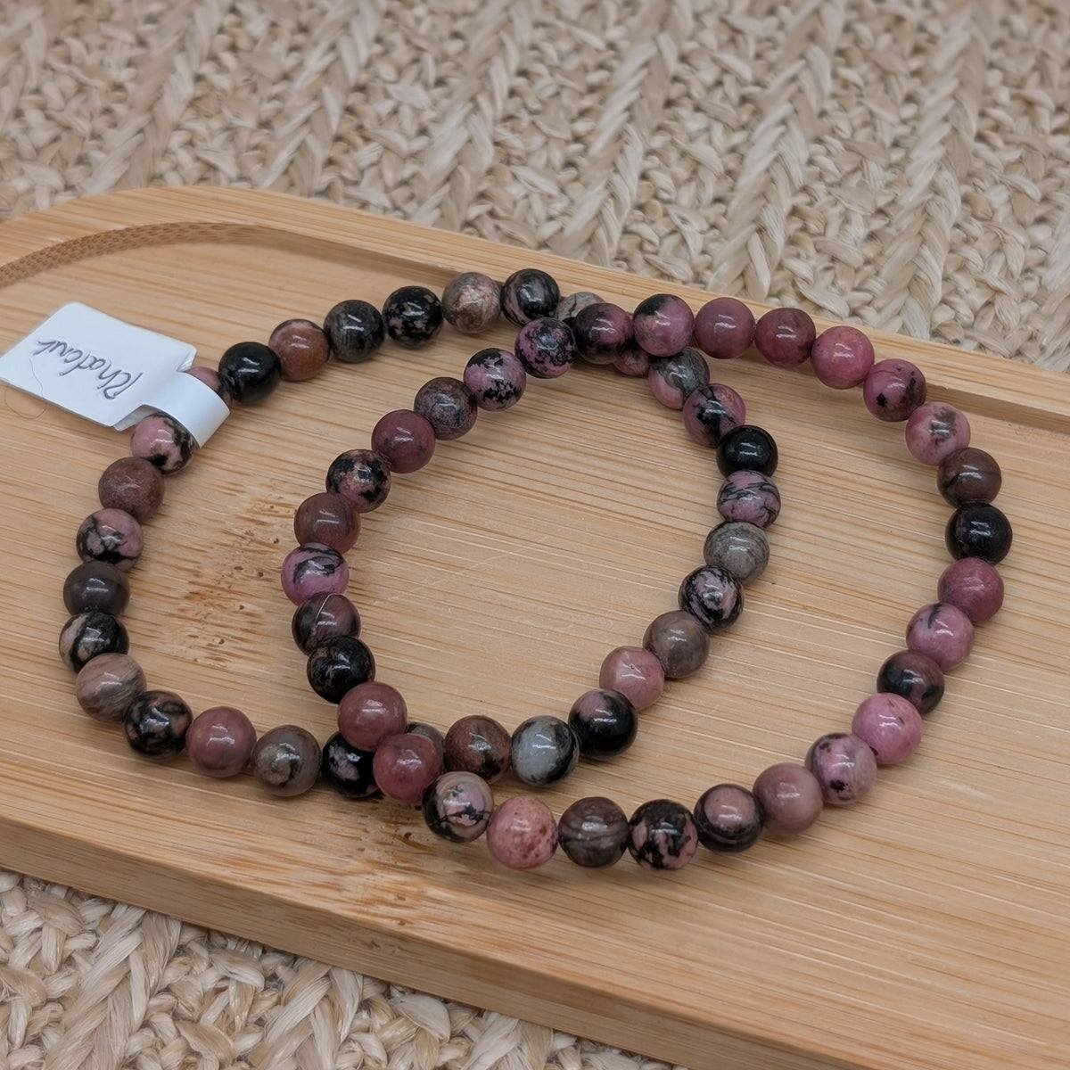 Rhodonit Armband 6mm dunkel