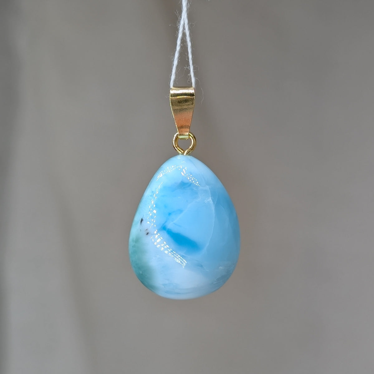 Larimar Kettenanhänger, vergoldet [R]