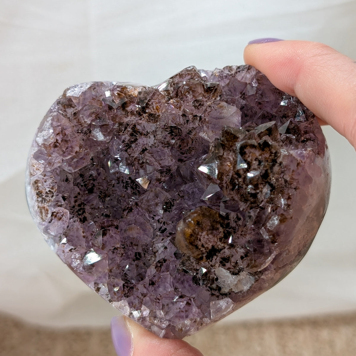 Druzy Amethyst Herz mit Goethit