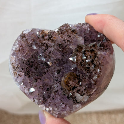 Druzy Amethyst Herz mit Goethit