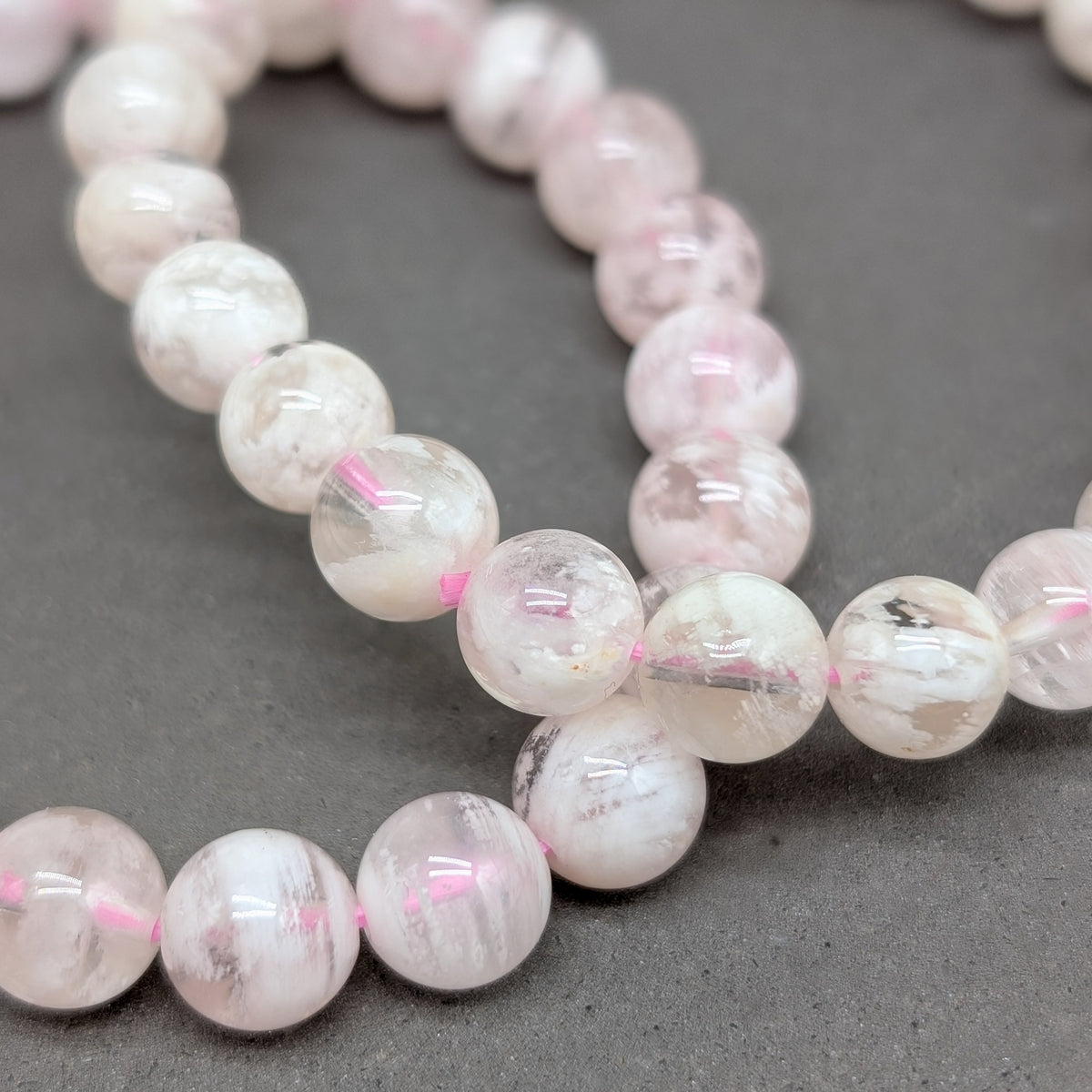 Snowflake Rosenquarz Armband 8 mm