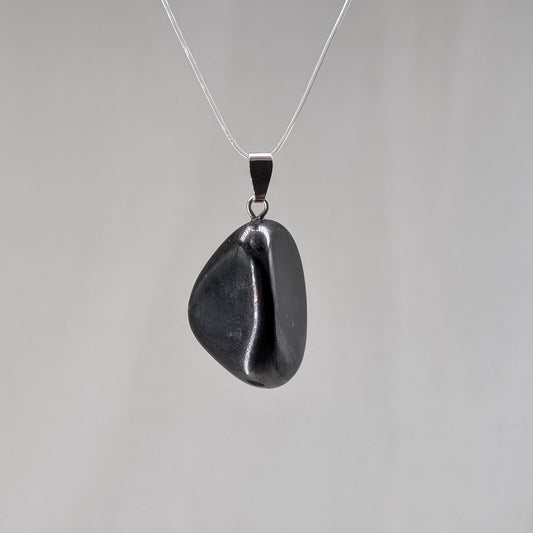 Schungit Kettenanhänger, 925er Silber [D]