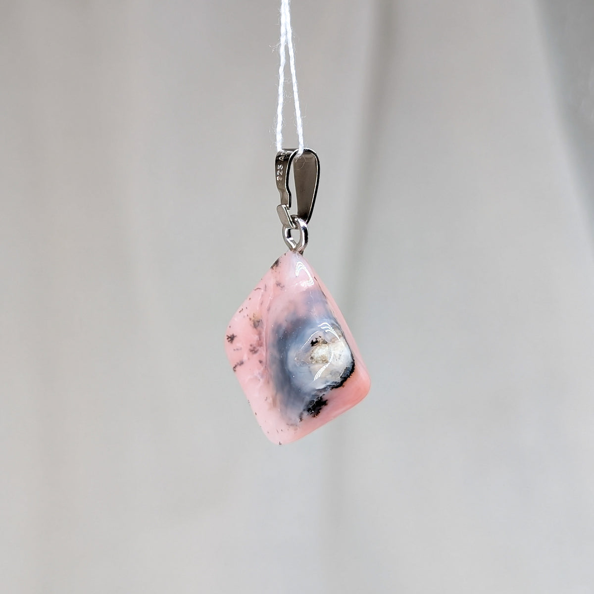 Pink Opal Kettenanhänger, 925er Silber [G]