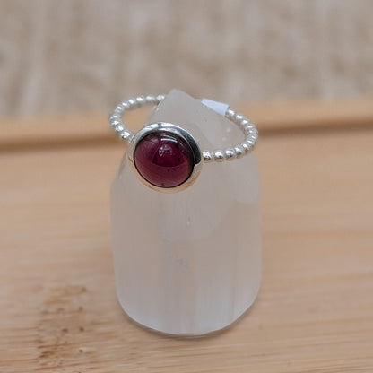 Granat Ring 925er Silber (Größe 54) [E]
