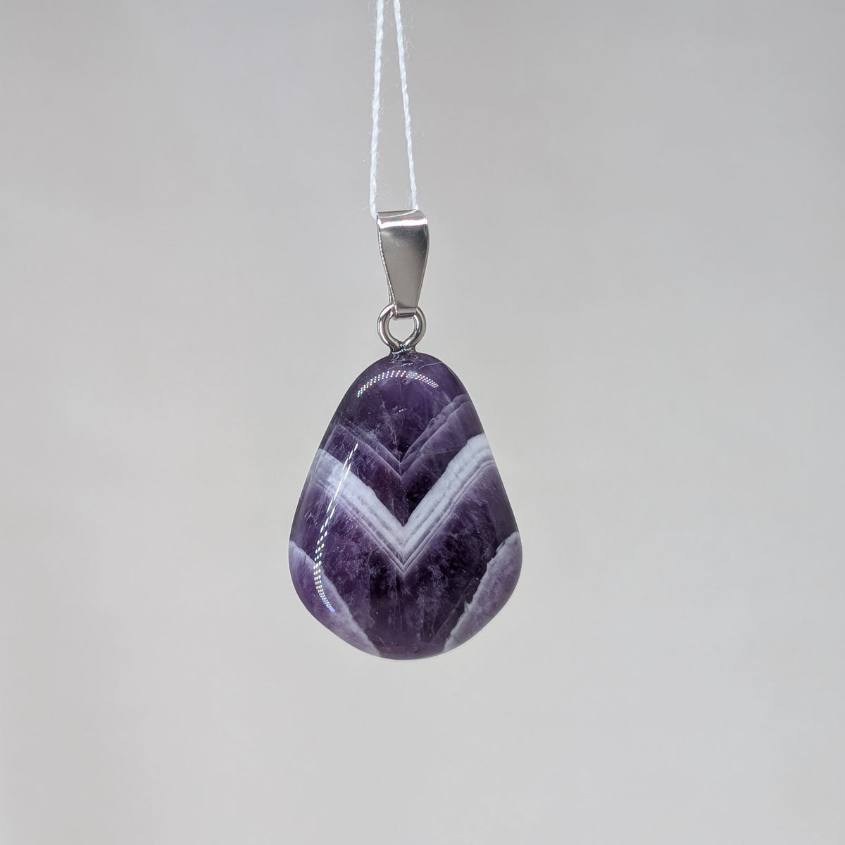 Chevron Amethyst Kettenanhänger, 925er Silber [A]