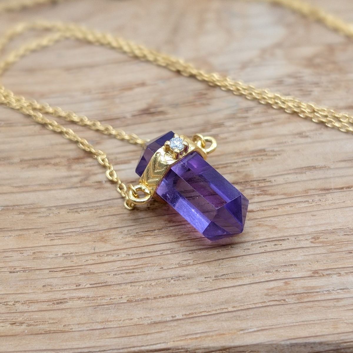 Amethyst Doppelender Halskette