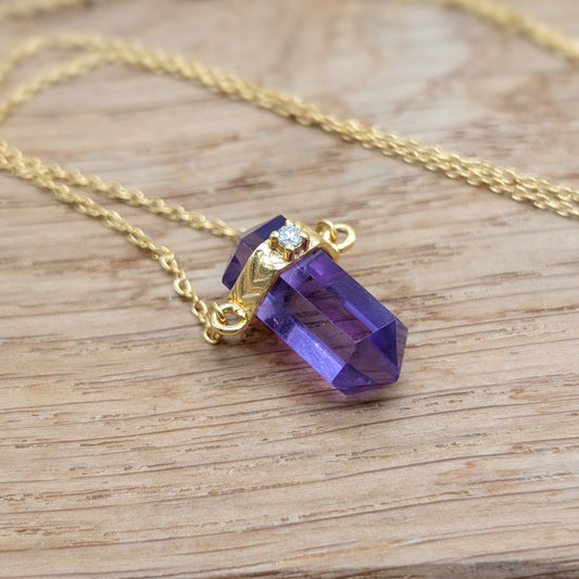 Amethyst Doppelender Halskette