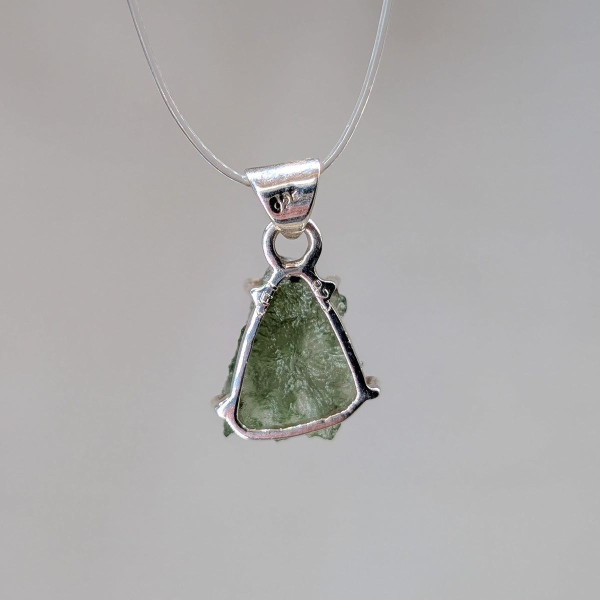 Moldavit Kettenanhänger, 925er Silber [B]