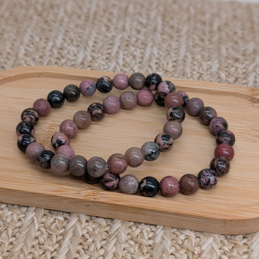Rhodonit Armband 8mm dunkel