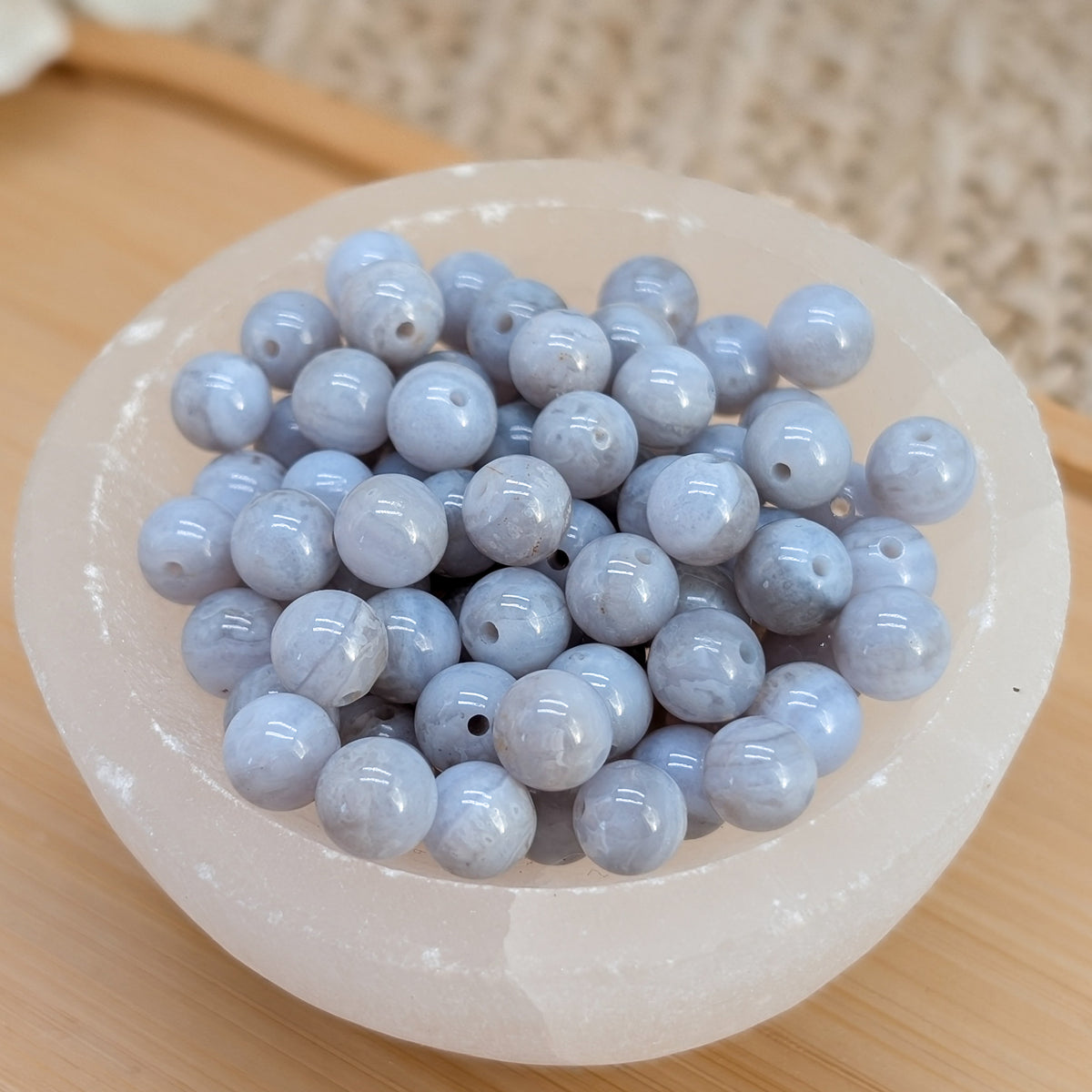 Blue Lace Achat Perlen 6 mm