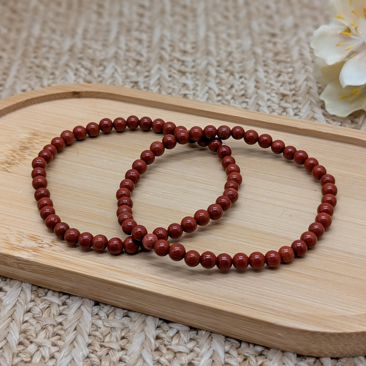 Roter Jaspis Armband 4 mm